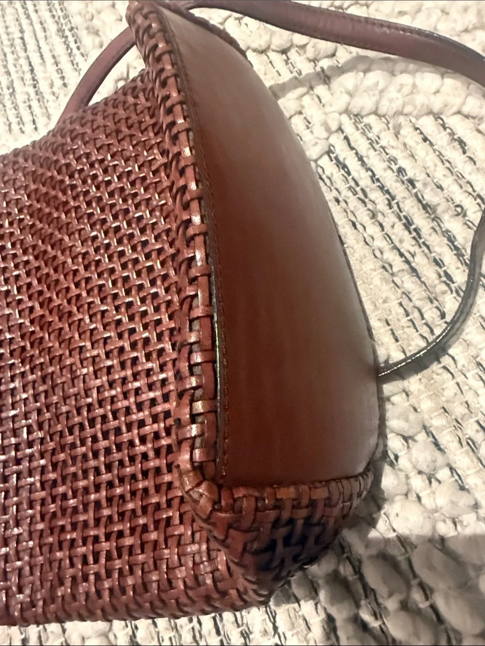 Woven Crossbody Bag in Deep Wine Red